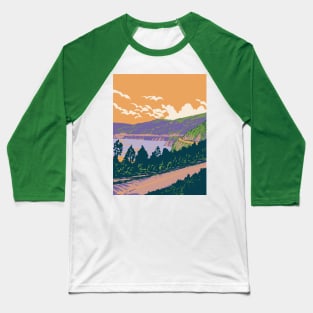 Route of the Seven Lakes in Villa La Angostura and San Martin de Los Andes Argentina WPA Art Deco Poster Baseball T-Shirt